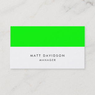 Elegant Plain Green White Stripes Professional Business Card