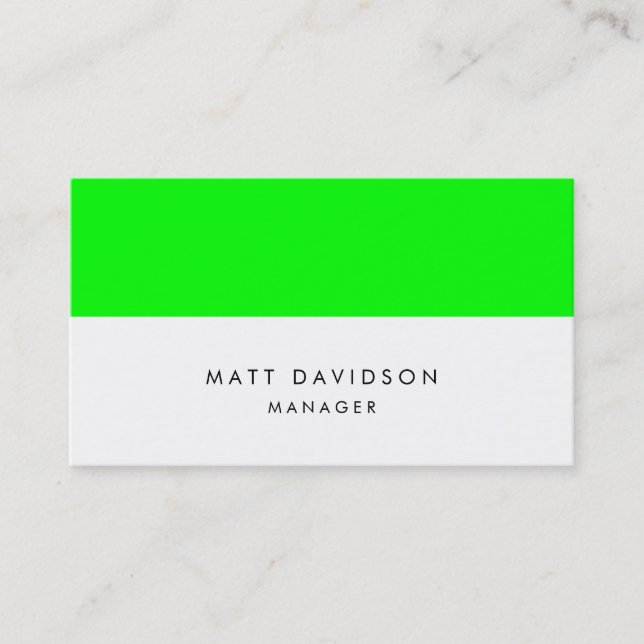 Elegant Plain Green White Stripes Professional Business Card (Front)
