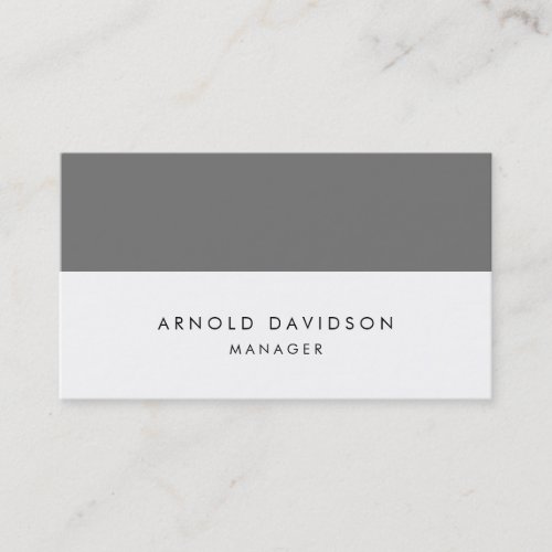 Elegant Plain Grey White Stripes Professional Business Card