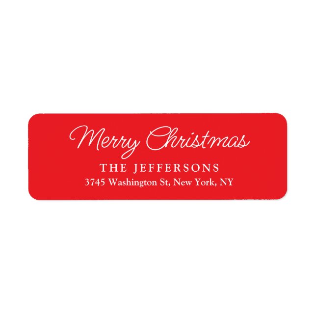 Elegant Plain Minimalist Modern Holiday Season Label (Front)