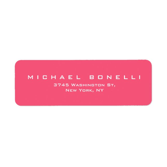 Elegant Plain Modern Add Name & Address Details Label (Front)
