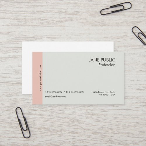 Elegant Plain Modern Professional Chic Beige Business Card