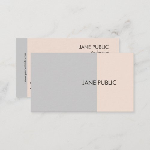 Elegant Plain Modern Professional Grey and Beige Business Card