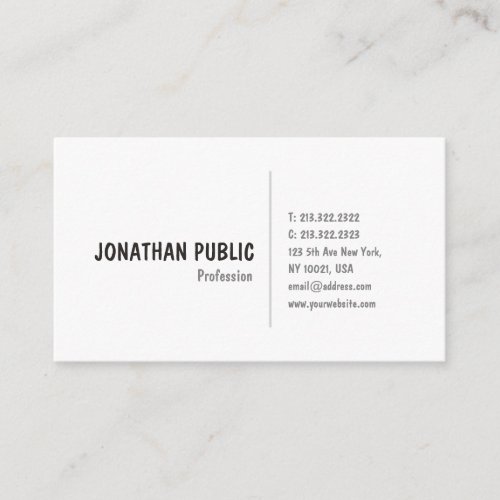 Elegant Plain Modern Stylish Simple Chic Business Card