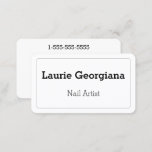 [ Thumbnail: Elegant & Plain Nail Artist Business Card ]