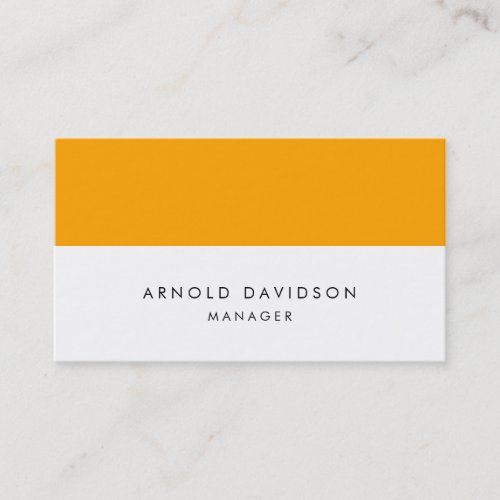 Elegant Plain Orange White Stripes Professional Business Card