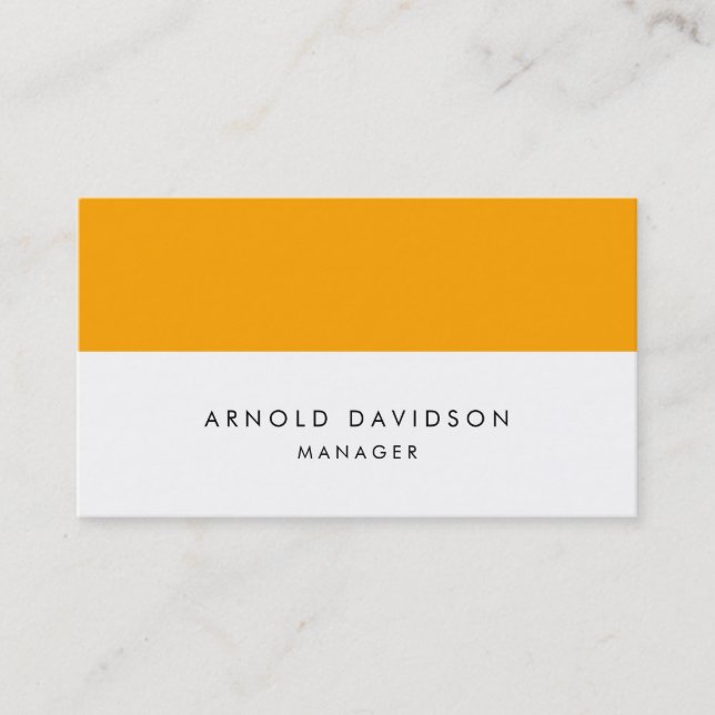 Elegant Plain Orange White Stripes Professional Business Card (Front)