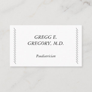 Elegant & Plain Paediatrician Business Card