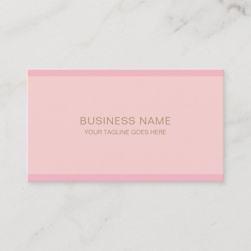 Elegant Plain Pink Gold Hand Script Text Modern Business Card