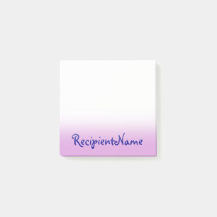 Elegant, Plain, Plum Background w/ Dark Blue Name Post-it Notes