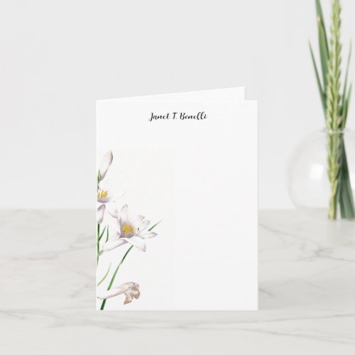 Elegant Plain Professional Calligraphy Floral Note Card