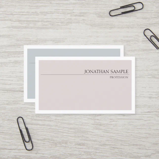 Elegant Plain Professional Simple Chic Design Business Card | Zazzle