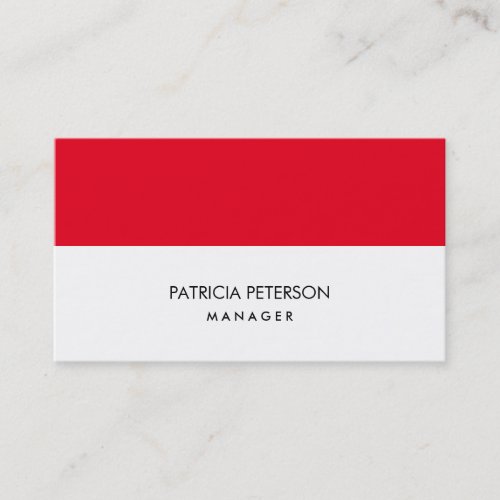 Elegant Plain Red White Stripes Professional Business Card