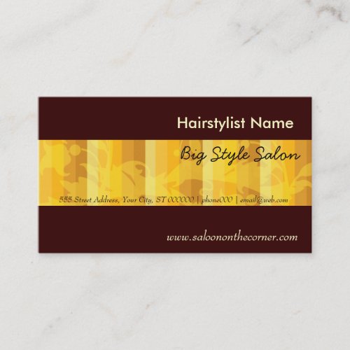 Elegant Plain Salon Hair Stylist Gold Business Card Template