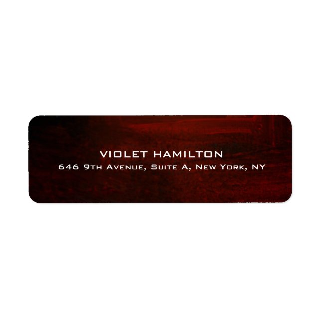 Elegant Plain Simple Brown Red Professional Modern Label (Front)