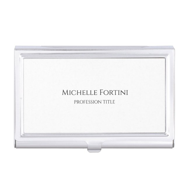Elegant Plain Simple Minimalist Business Card Case (Front)