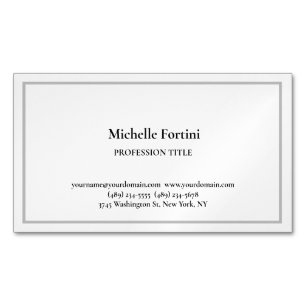 Elegant Plain Simple Minimalist Business Card Magnet