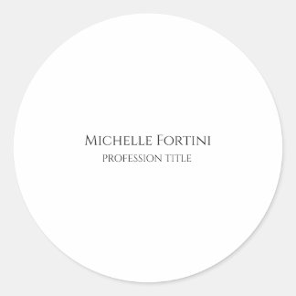 Elegant Plain Simple Minimalist Classic Round Sticker