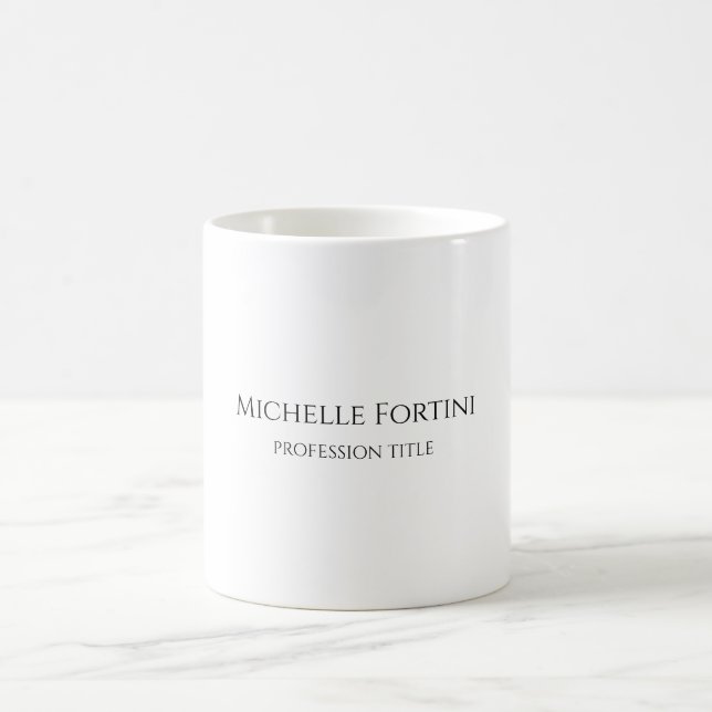 Elegant Plain Simple Minimalist Coffee Mug (Center)