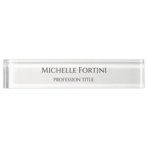 Elegant Plain Simple Minimalist Desk Name Plate