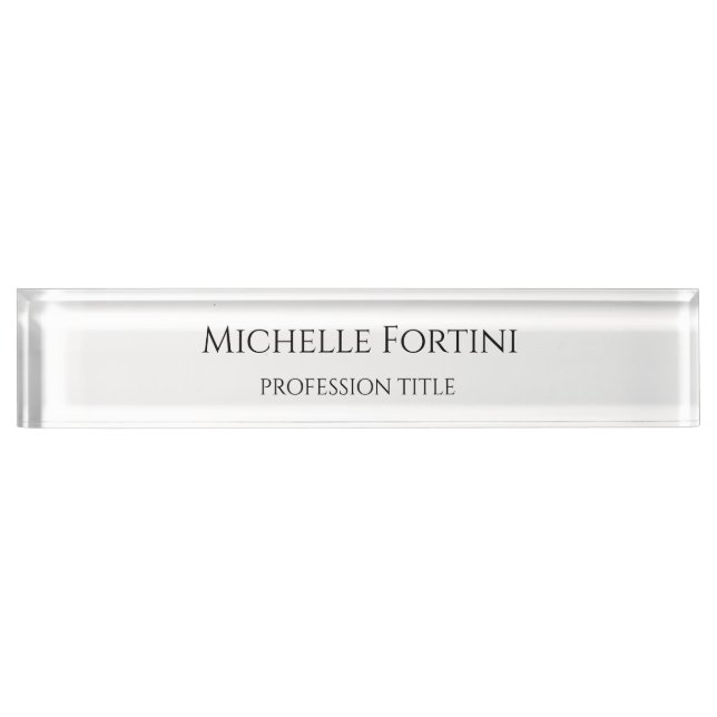 Elegant Plain Simple Minimalist Desk Name Plate (Front)