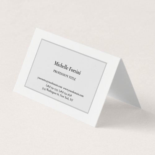 Elegant Plain Simple Minimalist Grey Business Card