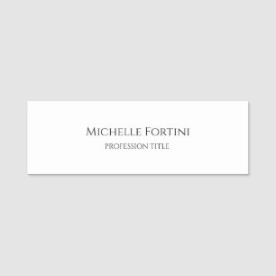 Elegant Plain Simple Minimalist Name Tag