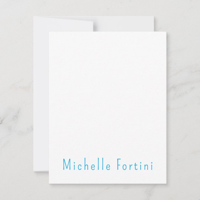 Elegant Plain Simple Minimalist Note Card (Front)