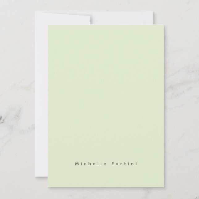 Elegant Plain Simple Minimalist Note Card (Front)