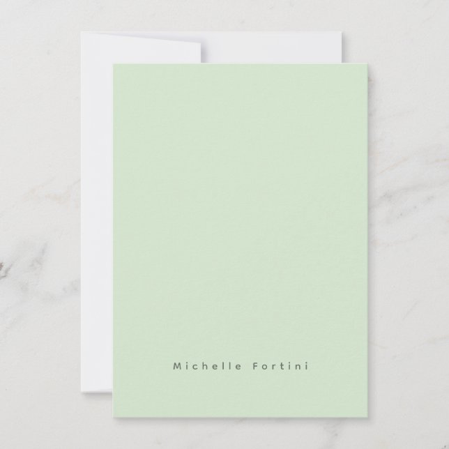 Elegant Plain Simple Minimalist Note Card (Front)