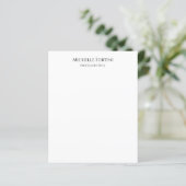 Elegant Plain Simple Minimalist Paper Sheet (Standing Front)