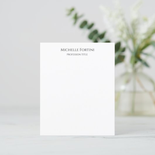 Elegant Plain Simple Minimalist Paper Sheet (Standing Front)