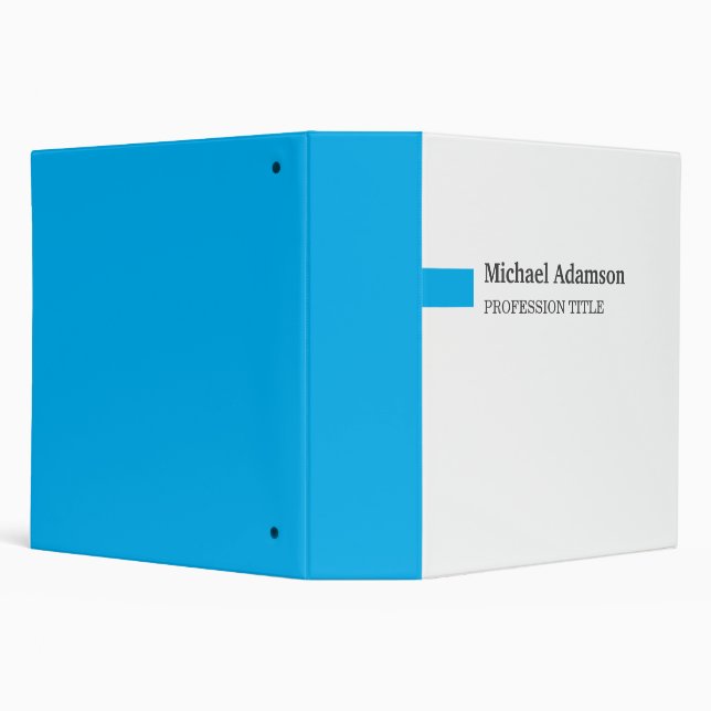 Elegant Plain Simple Minimalist Profile  3 Ring Binder (Background)