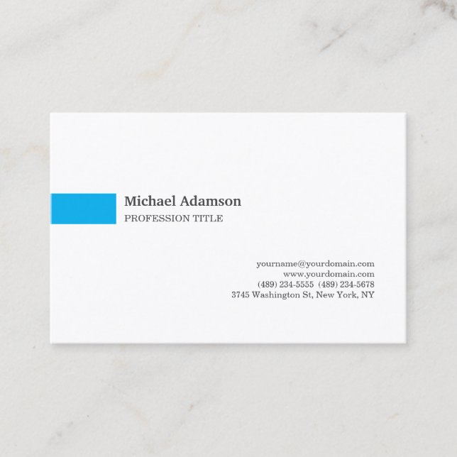 Elegant Plain Simple Minimalist Profile  Business Card (Front)