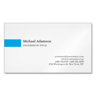 Elegant Plain Simple Minimalist Profile  Business Card Magnet