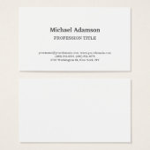 Elegant Plain Simple Minimalist Profile Card (Front & Back)