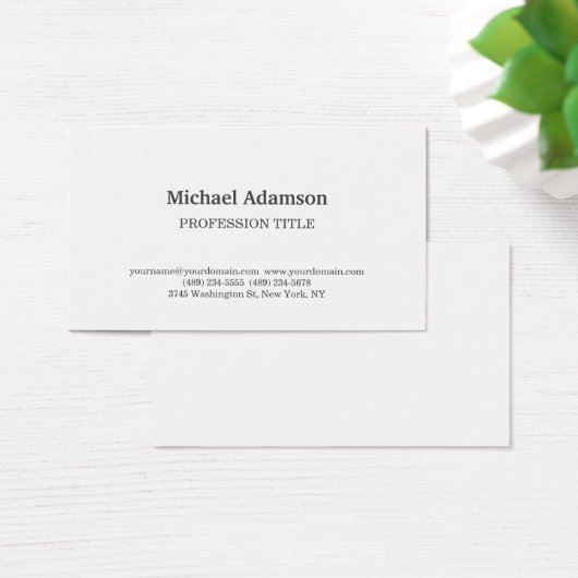 Elegant Plain Simple Minimalist Profile Card (Desk)