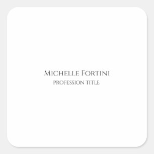 Elegant Plain Simple Minimalist Square Sticker