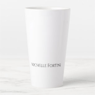 Elegant Plain Simple Minimalist Your Name Latte Mug