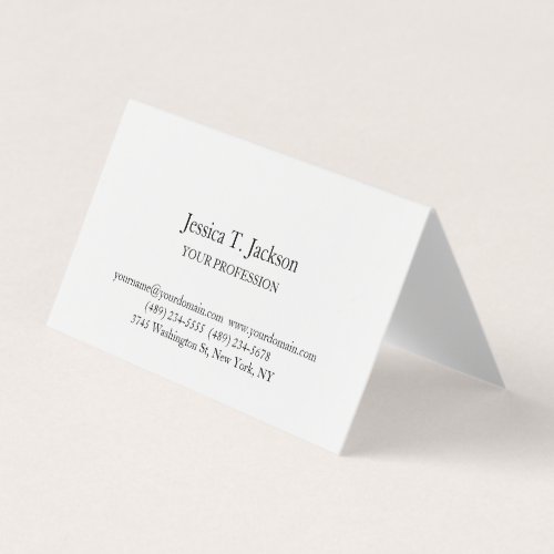 Elegant Plain Simple Professional Business Card