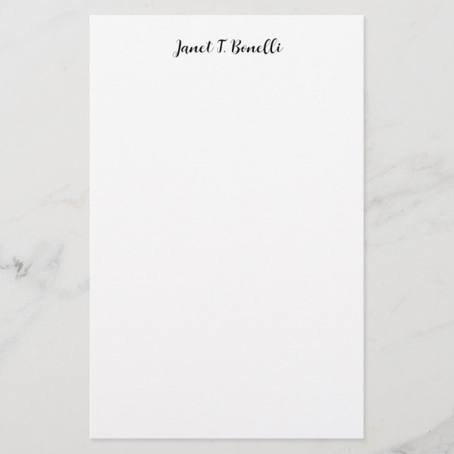 Elegant Plain Simple Professional Calligraphy Stationery (Front)