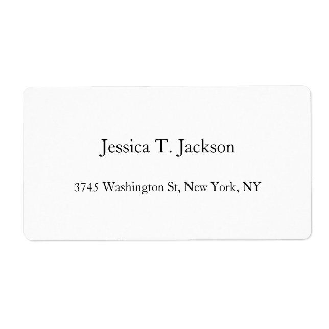 Elegant Plain Simple Professional Label (Front)