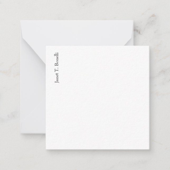 Elegant Plain Simple Professional Note Card (Front)