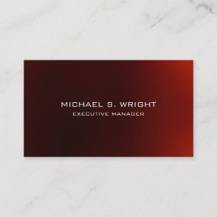 Elegant Plain Simple Red White Professional Business Card