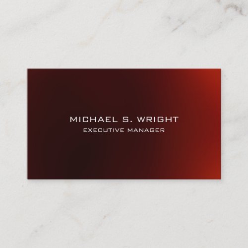 Elegant Plain Simple Red White Professional Business Card