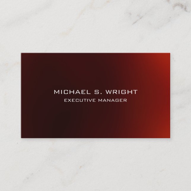 Elegant Plain Simple Red White Professional Business Card (Front)