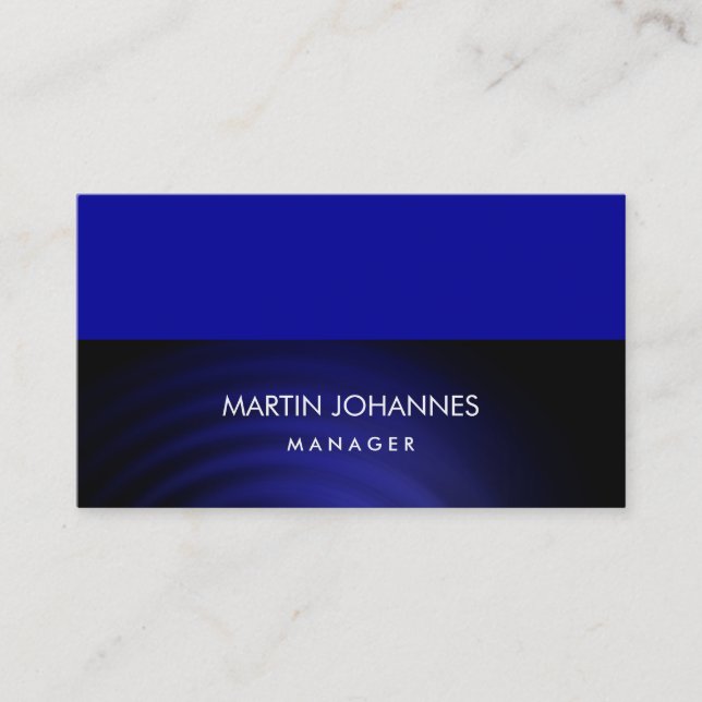 Elegant Plain Stylish Blue Color Business Card (Front)