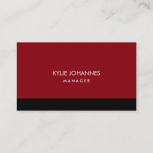 Elegant Plain Stylish Red Black Color Professional Business Card