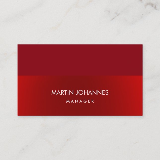 Elegant Plain Stylish Red Color Professional Business Card (Front)