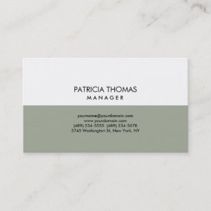 Elegant Plain Stylish White Gray Professional Business Card